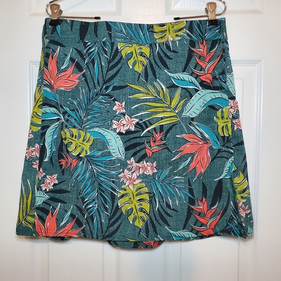 RIP SKIRT Bali Jungle Birds of Paradise Floral True Wrap Mini Skirt Size M - Picture 1 of 6